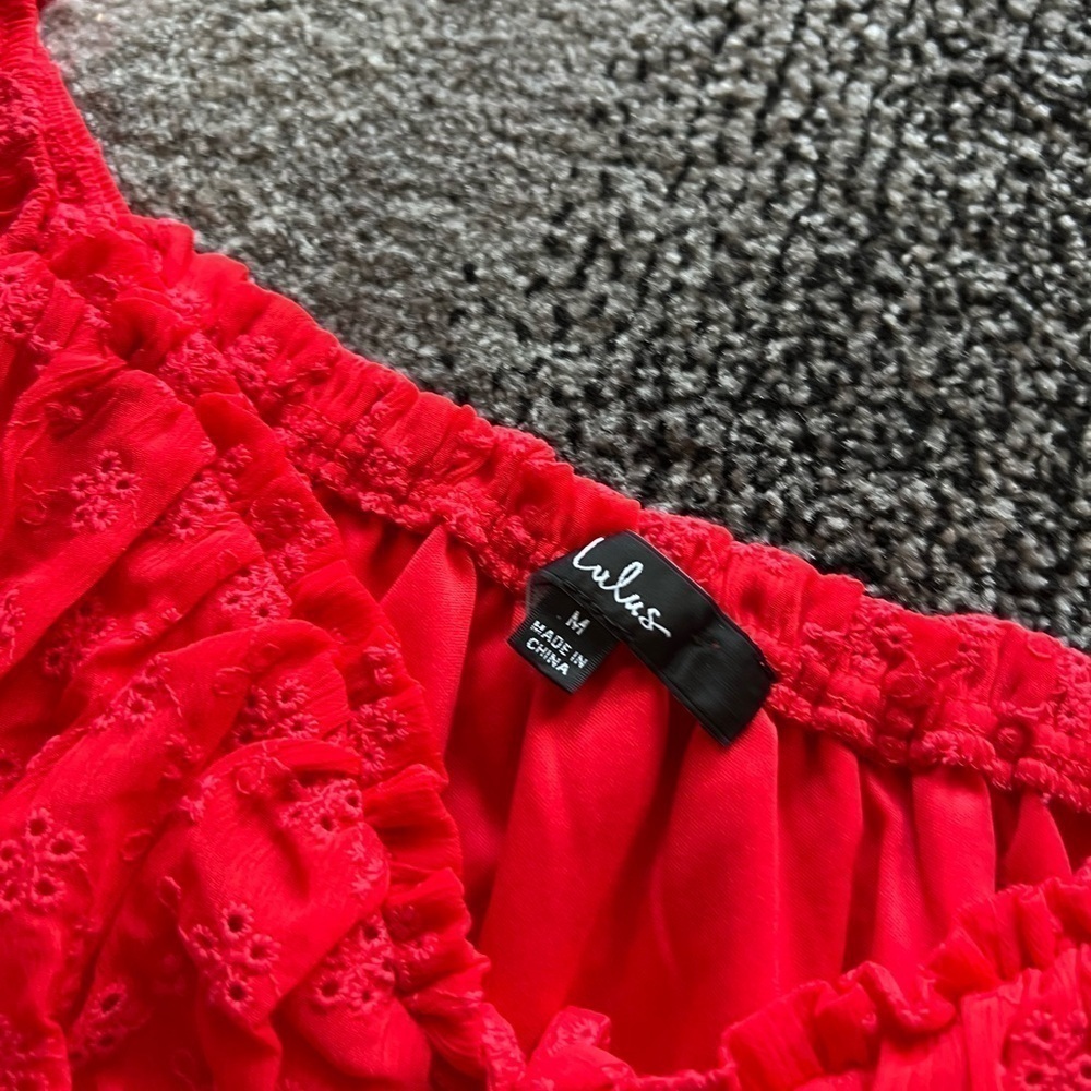 Lulu’s Red Ruched Mini Dress - Picture 2 of 3